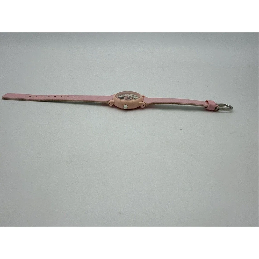 Vtg Girl’s Minnie Mouse Walt Disney Pink Leather Band Lotus Watch Water Resist
